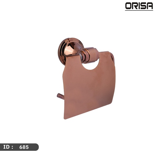 اوريسا اكسسوار حمالة ورق حمام نحاسي سادة مع غطاء ك 20 -ORISA-OR 685