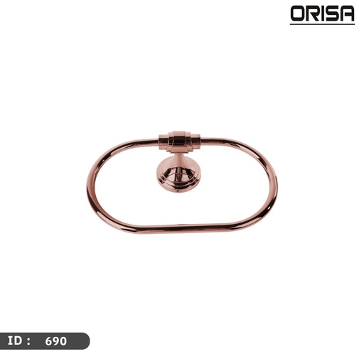 [OR 690] اوريسا اكسسوار حمالة مناشف مدور نحاسي سادة مع قاعدة مدور رقم ك20- ORISA-OR 690