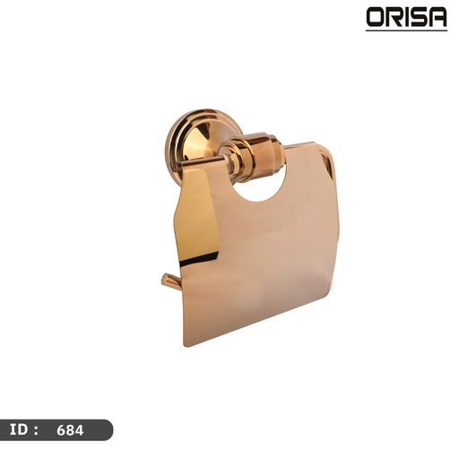 [OR 684] اوريسا اكسسوار حمالة ورق حمام ذهبي سادة مع غطاء ك20 -ORISA-OR 684