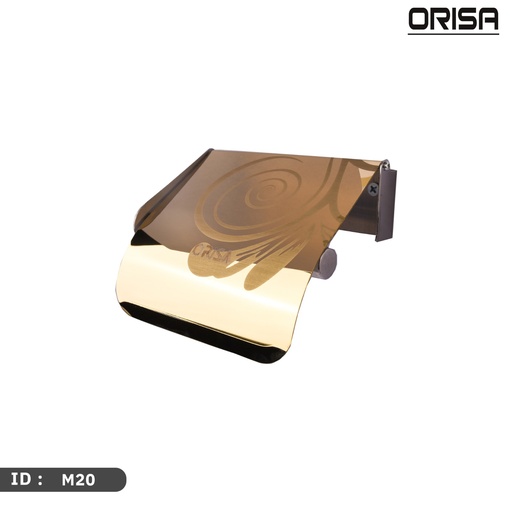 [M20] اوريسا حمالة ورق حمام ذهبي مزخرف مع غطاء ك ORISA- OR6 M20-100